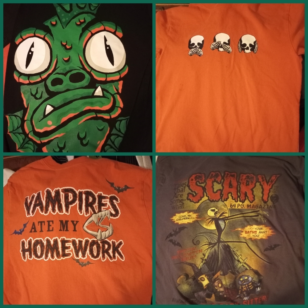 Kids Halloween Tshirts Med sz 7/8